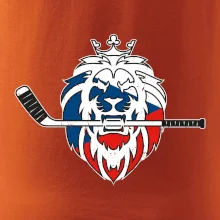 Lev s hokejkou v tlamě - Česká vlajka