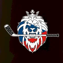 Lev s hokejkou v tlamě - Česká vlajka