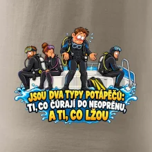 Dva typy potápěčů v neoprenu