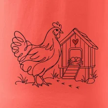 Slepice a kurník se srdíčkem