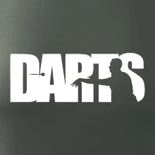 Darts - nápis se šipkařem