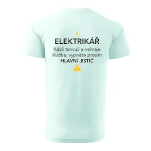Elektrikář - hlavní jistič - Nápis na zádech