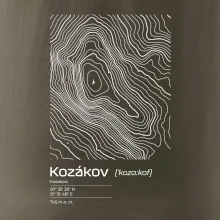 Kozákov - vrstevnice v obdélníku
