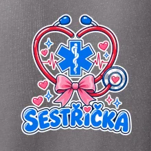 Sestřička - kreslený kříž a srdce