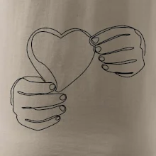 Ruka držící srdce  jedním tahem