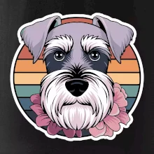 Knírač - fenka a květiny