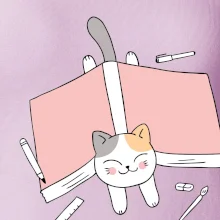 Učení na státnice kočka