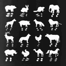 Zvířecí stopy s obrázkem zvířete - stopy zvířat