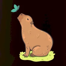 Kapybara a motýlek