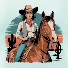 Cowgirl vintage na koni