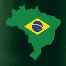 Brazílie vlajka v mapě