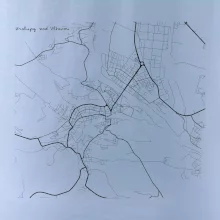 Černobílá mapa Kralupy nad Vltavou