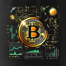 Bitcoin logo s grafy