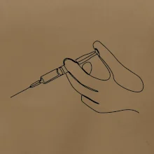 Ruka a injekce jedním tahem