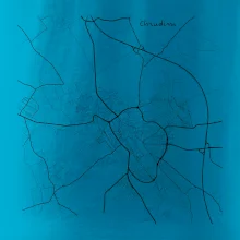 Černobílá mapa Chrudim