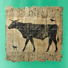 Egyptské hieroglyfy kráva