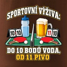 Sportovní výživa -  do 10 bodů voda, od 11 pivo