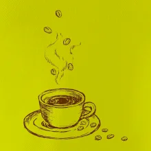 Hrnek plný čerstvé kávy