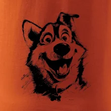 Černobílá karikatura husky