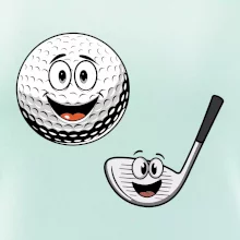 Parové triko - Golfová hůl a míček