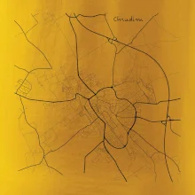 Černobílá mapa Chrudim