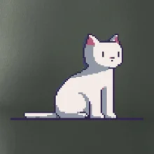 Kočka bílá pixel