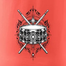 Ornamentální buben s paličkami - černobílý symbol