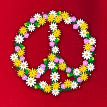 Peace symbol kopretiny