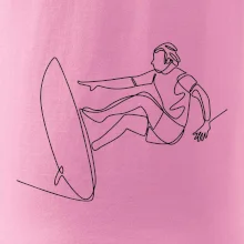 Surfař na vlně jedním tahem