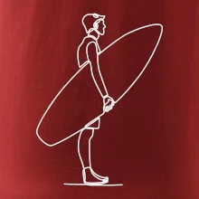 Surfař stojící jedním tahem