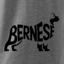 Bernese Mountain Dog nápis v těle