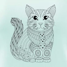 Kočka sedící mandala