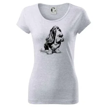 Černobílá karikatura baset