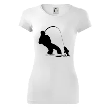 Rybář tahající rybu