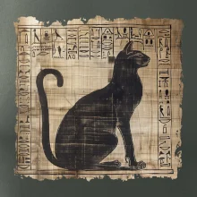 Egyptské hieroglyfy kočka