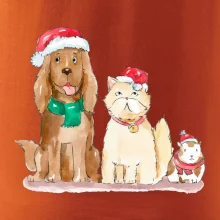 Veselé vánoce - pes, křeček a kočka