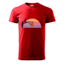 Retro západ slunce a basketbalový koš