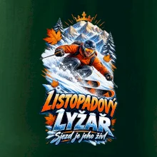 Listopadový lyžař král zasněžených svahů