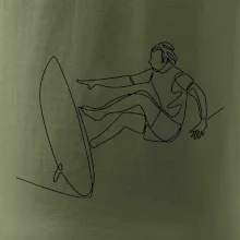 Surfař na vlně jedním tahem