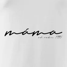 Psací nápis máma s ročníkem