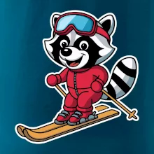 Mýval na lyžích - kreslený