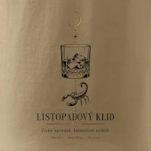 Listopadový klid whisky a štír linková kresba