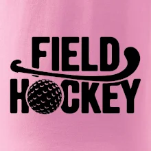 Field hockey míček a nápis