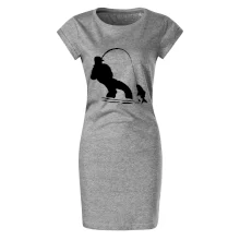 Rybář tahající rybu