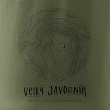 Velký Javorník - vrstevnice v kruhu