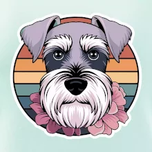 Knírač - fenka a květiny