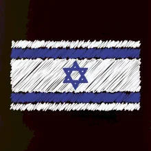 Vlajka Izrael kreslená