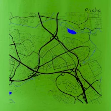 Praha - 14100 mapa s vodními toky