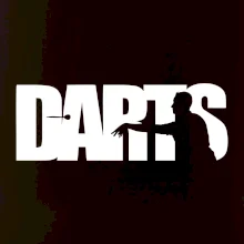 Darts - nápis se šipkařem