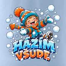Rodinná vánoční trička - Házím všude dítě sněhová bitva